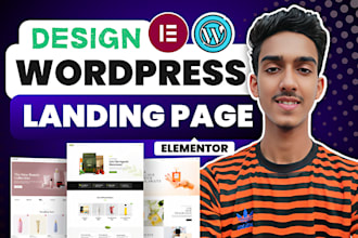 create modern wordpress landing page design elementor single page, squeeze page