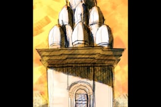 convert picture into a digital sketch and painting