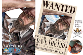 draw custom bounty one piece wanted poster
