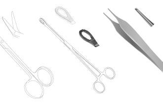 draw technical illustration, product manual, line vector illustration