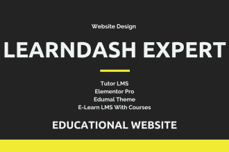 build lms elearning learndash tutor wordpress website
