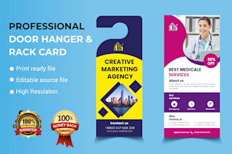 do amazing rack card, dl flyer and door hanger design