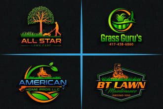 do lawn care and landscaping logo design