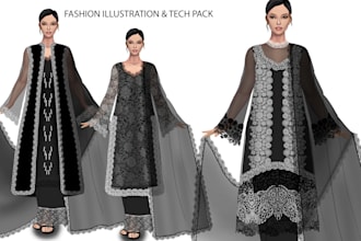do fashion illustration and technical flats