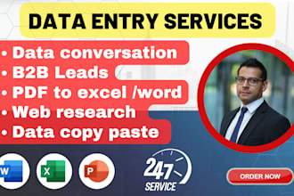 do data entry, linkedin research and lead generation