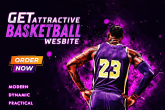 create a pro basketball league, tournament or association website
