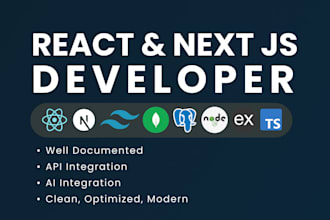 do web app development or software development with react, next js