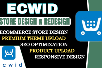 design automated ecwid store or create wix dropshipping pod website design