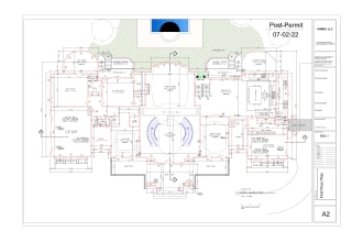 draft autocad 2d architectural floor plan and permit drawing