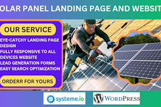 design a professional solar panel landing page and website for you