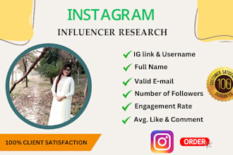 find best instagram influencer research list for your targeted niche