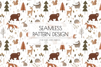 design unique seamless pattern for kids, baby products