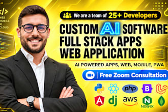 do custom ai software, full stack, web application, ai software developer ai web