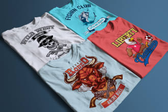 do trendy t shirt design and custom t shirt illustration
