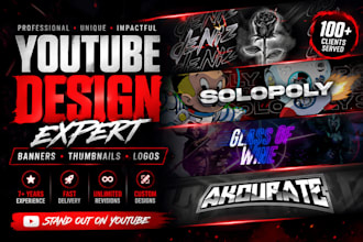 design a professional and epic youtube banner, logo