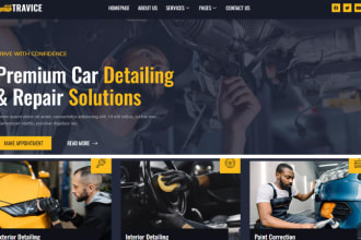 design professional auto detailing car website, car wash, car repair website