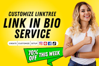 setup and customize linktree bio link landing page