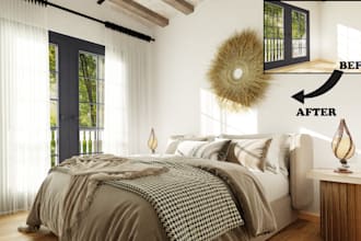 do virtual staging, renovation and add furniture for your house