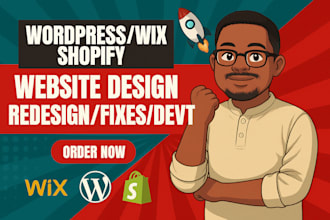 design a stunning business website on wordpress, wix or shopify for you