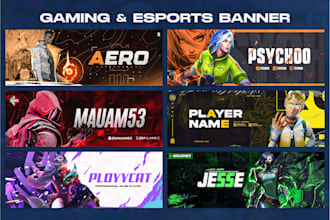 design gaming, esports style banners for youtube, twitter, twitch