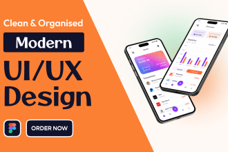 do modern mobile app ui ux design, wireframe, app screenshots with figma