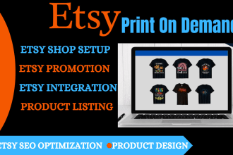 setup shopify store etsy print on demand shop via teelaunch printful printify