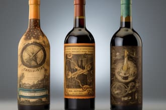 design professional gin label, whisky beer wine bottle label