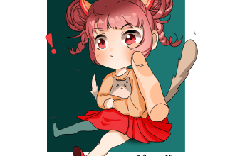 draw cute anime chibi character for you