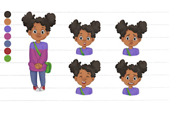 draw children character design or kids mascot logo