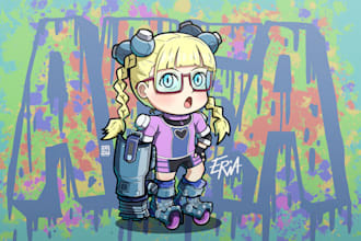draw cute chibi character for you to any purposes