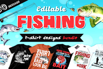 do fishing typography t shirt and custom graphic bulk t shirt design