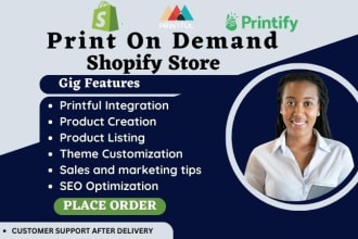 setup shopify etsy print on demand store with printful printify, dropshipping