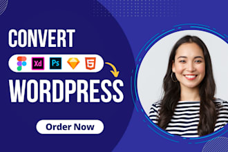convert sketch, PSD, HTML, xd, figma to wordpress using  elementor pro