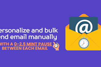 personalize and bulk send email manually with a little pause