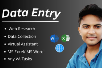 do excel data entry, data collection, web research and find an email address