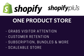 create one product shopify store website