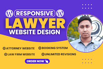 design attorney, law firm, lawyer website in wordpress
