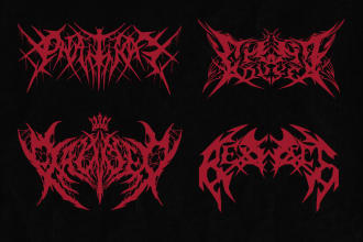 design brutal or death metal and y2k logo type
