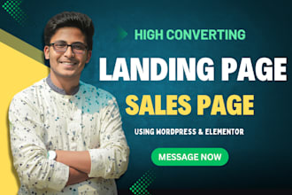create wordpress landing page design and sales funnel