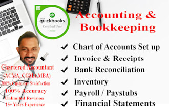 manage accounting and bookkeeping in quickbooks, wave, etc