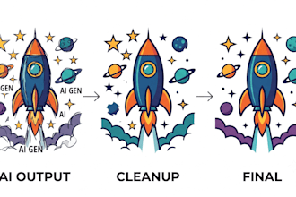 fix ai art text, vectorize and clean up ai generated t shirt design for pod