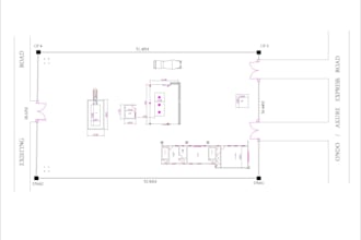 design gas station plan and 3d rendering