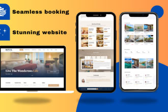 create airbnb website, hotel website, vacation rental, booking website