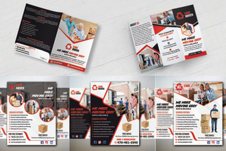 do car wash, servicing, plumbing service, moving company flyer, brochure in 24h