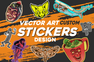 design awesome custom stickers in vector art