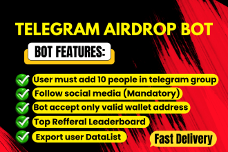 make a custom telegram airdrop bot for your project