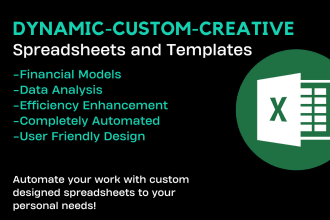 create custom excel spreadsheets and templates for you
