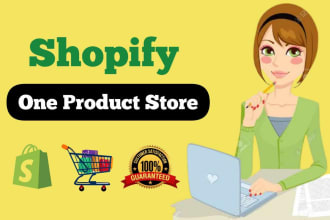 create branded shopify one product store for dropshipping