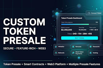 develop custom token launchpad and presale platform
