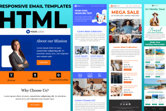 design responsive html email template and newsletter, email design